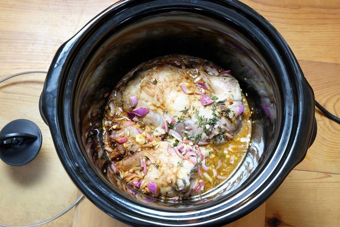 stew ingredients in slow cooker