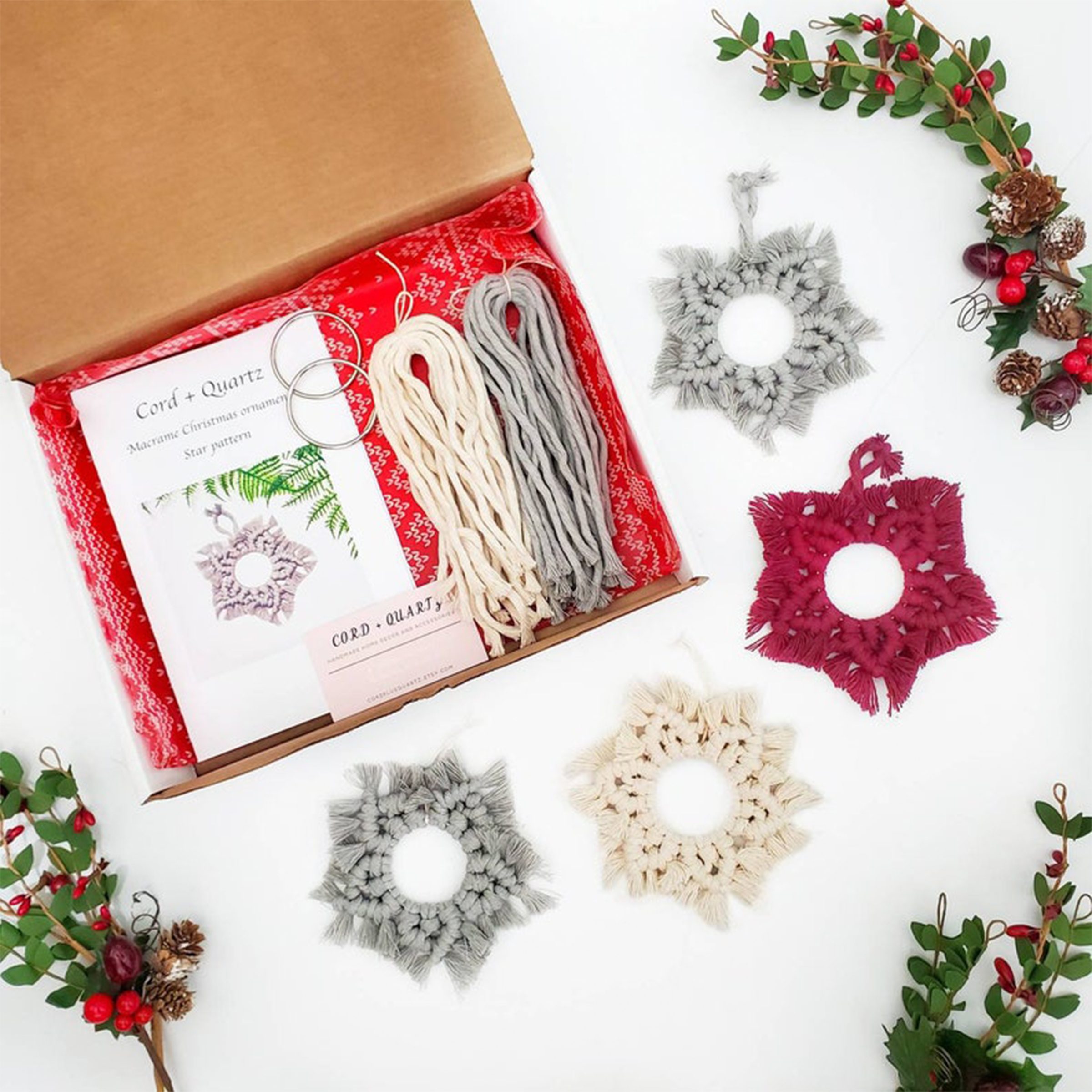 Macramé Star Christmas Ornaments