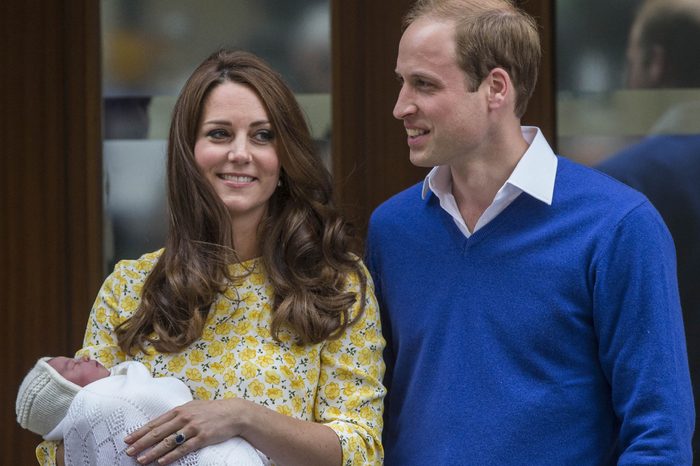 Prince William and Catherine Duchess of Cambridge with baby daughter Princess Charlotte of Cambridge