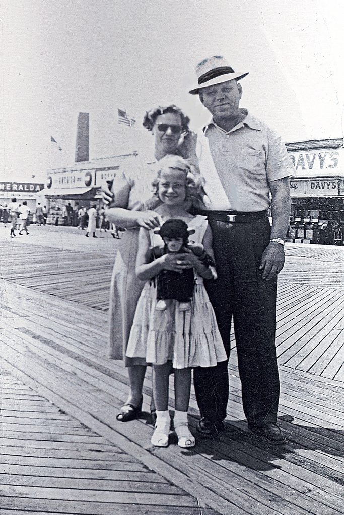 family boardwalk vintage photo