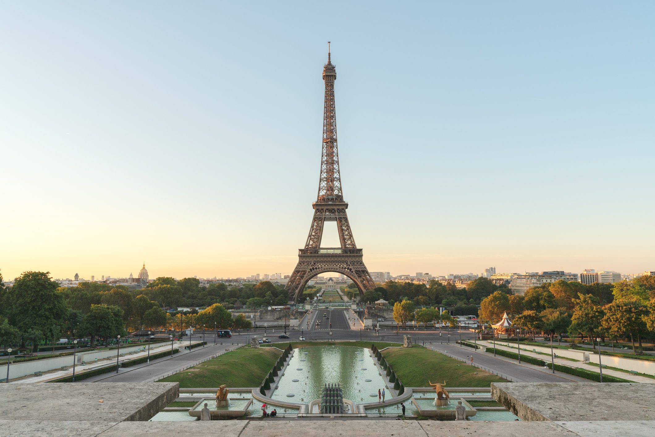 View of Eiffel Tower from Palais de Chaillot, Paris, France