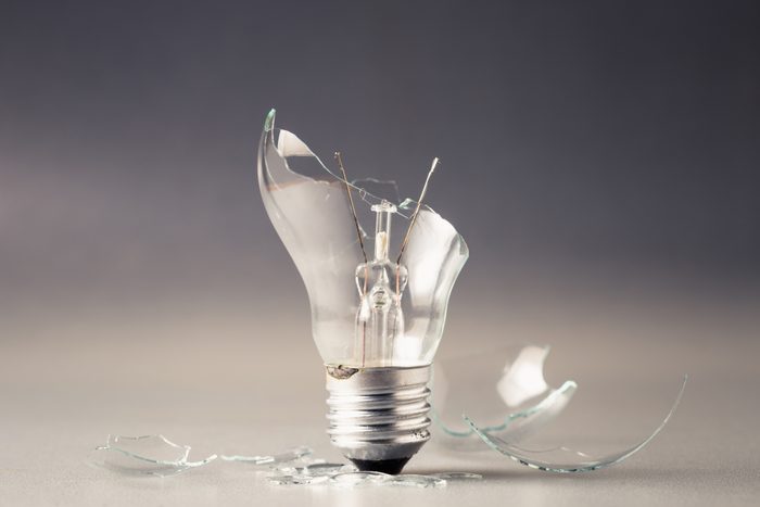 Broken light bulb