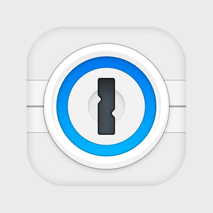A keyhole icon is centered within a blue and white circular design on a light gray background.