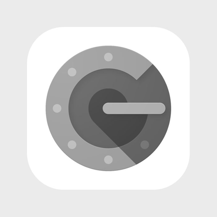 Gray, circular gear icon with a key-like design overlaps and rotates, surrounded by a white square background, symbolizing a security or authentication app.