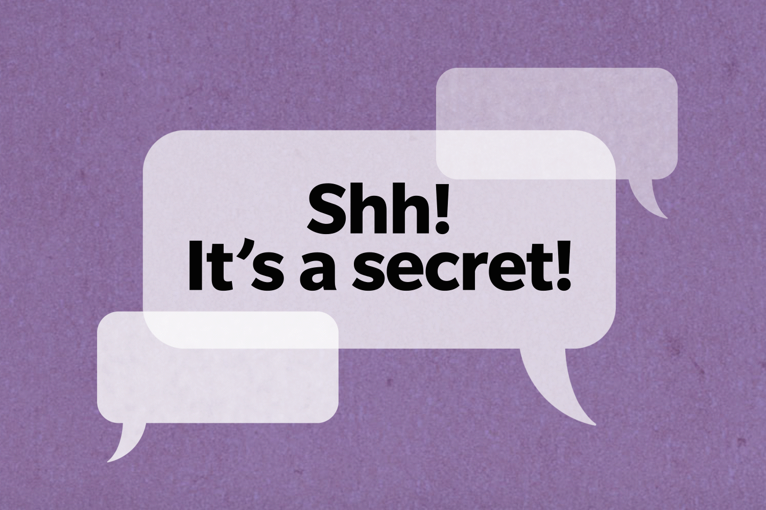 Speech bubbles display text saying, 