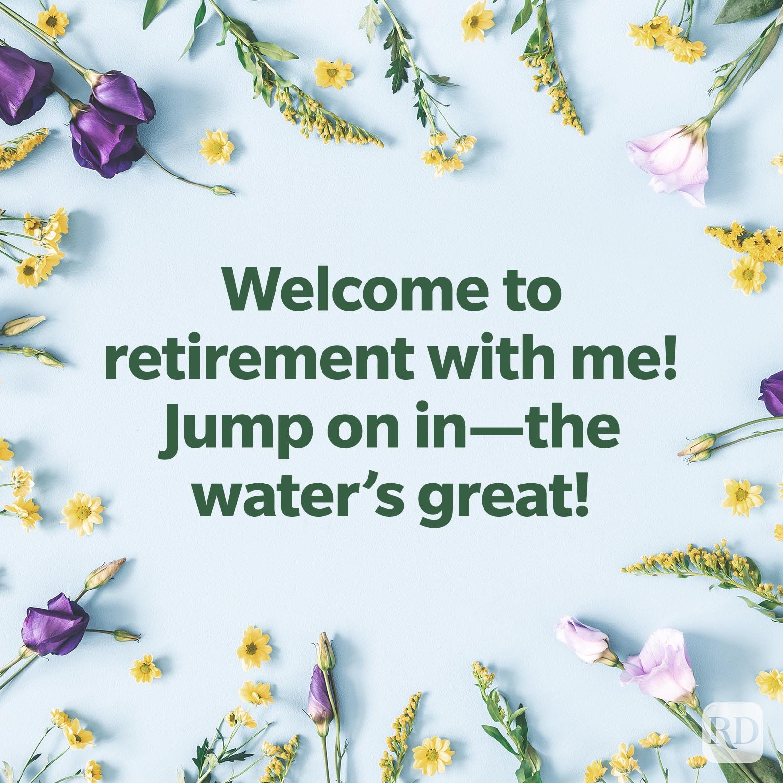 Retirement wish on a floral background