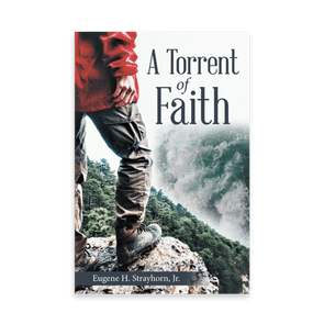 Person stands on rocky cliff, admiring misty forest landscape. Text reads: 
