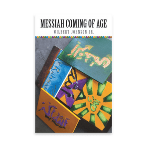 Book cover displays abstract art paintings overlapping; text reads, 