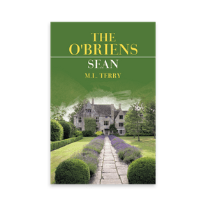 Book cover shows a stone path leading to a large house surrounded by greenery. Text reads: 