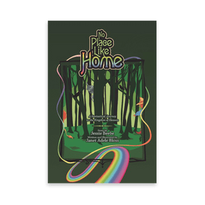 Cover features a vibrant, enchanted forest with rainbow paths, whimsical creatures, and the text 