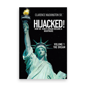Statue of Liberty holding a torch against a dark sky, surrounded by text: 