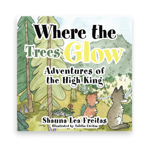 Cover features an illustrated forest with two animals sitting, observing the landscape. Text: 