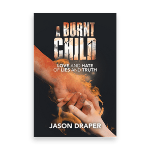 Two hands clasping amid flames; text reads: 