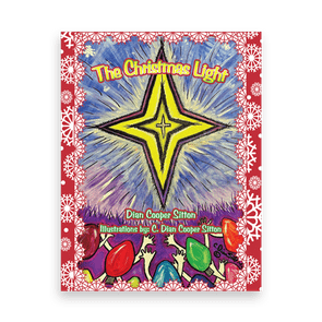 Cover shows a glowing star shining brightly, surrounded by colorful lights held by uplifted hands, with a festive red and white snowflake border.