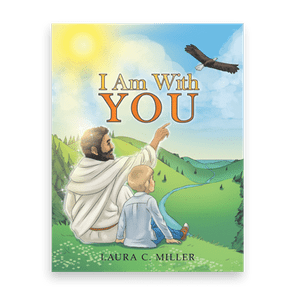 Man points skyward, sitting with child on grassy hillside, eagle soaring above; bright sun shines in the blue sky. Text: 