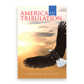Eagle flying gracefully across a golden sky backdrop with text: 