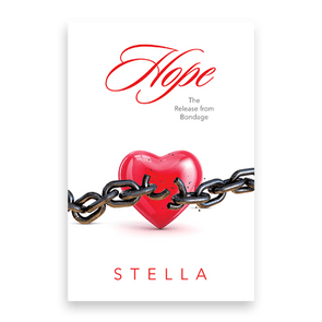 Red heart pierced by a chain, conveying captivity. 