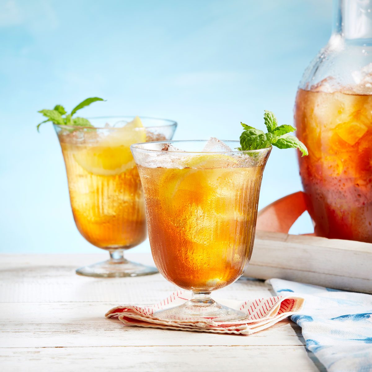 Ice Tea; sky background;